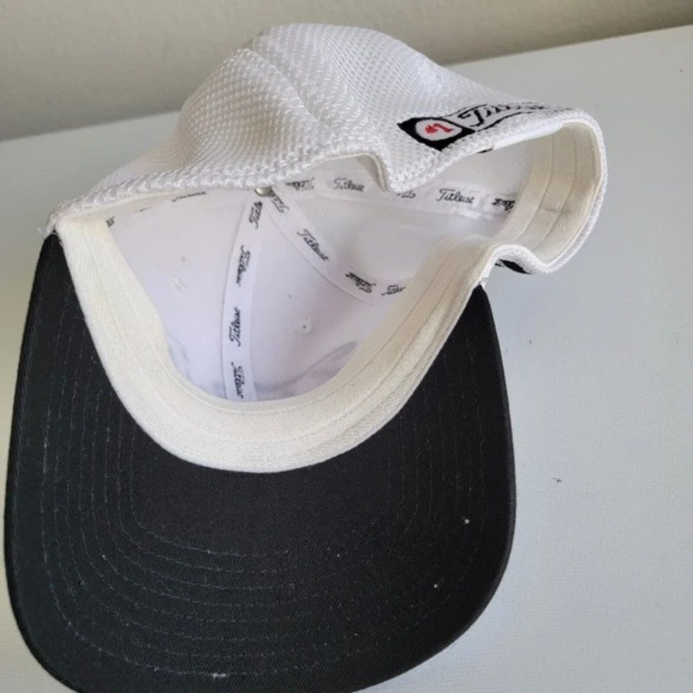 Titleist FootJoy FJ Golf Hat Cap Logo White‎ Black New Era Size Medium Large